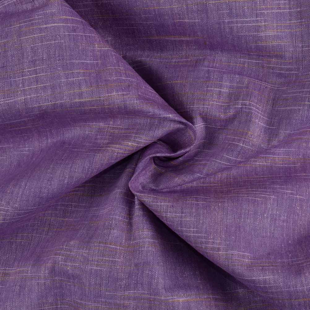 Yarn Tie Dyed Purple Matka Silk & Khadi Blend 122 GSM Fabric