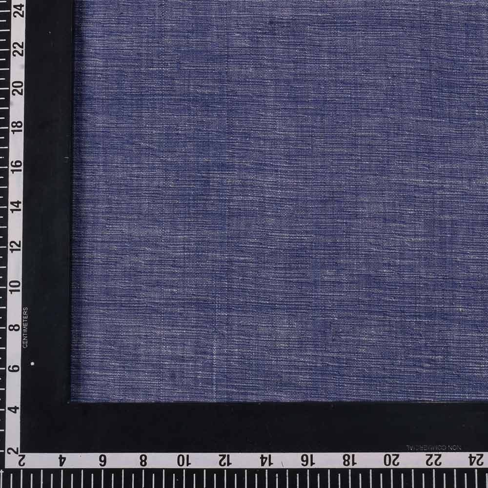 CHAMBRAY BLUE KHADI COTTON 158 GSM HANDWOVEN FABRIC