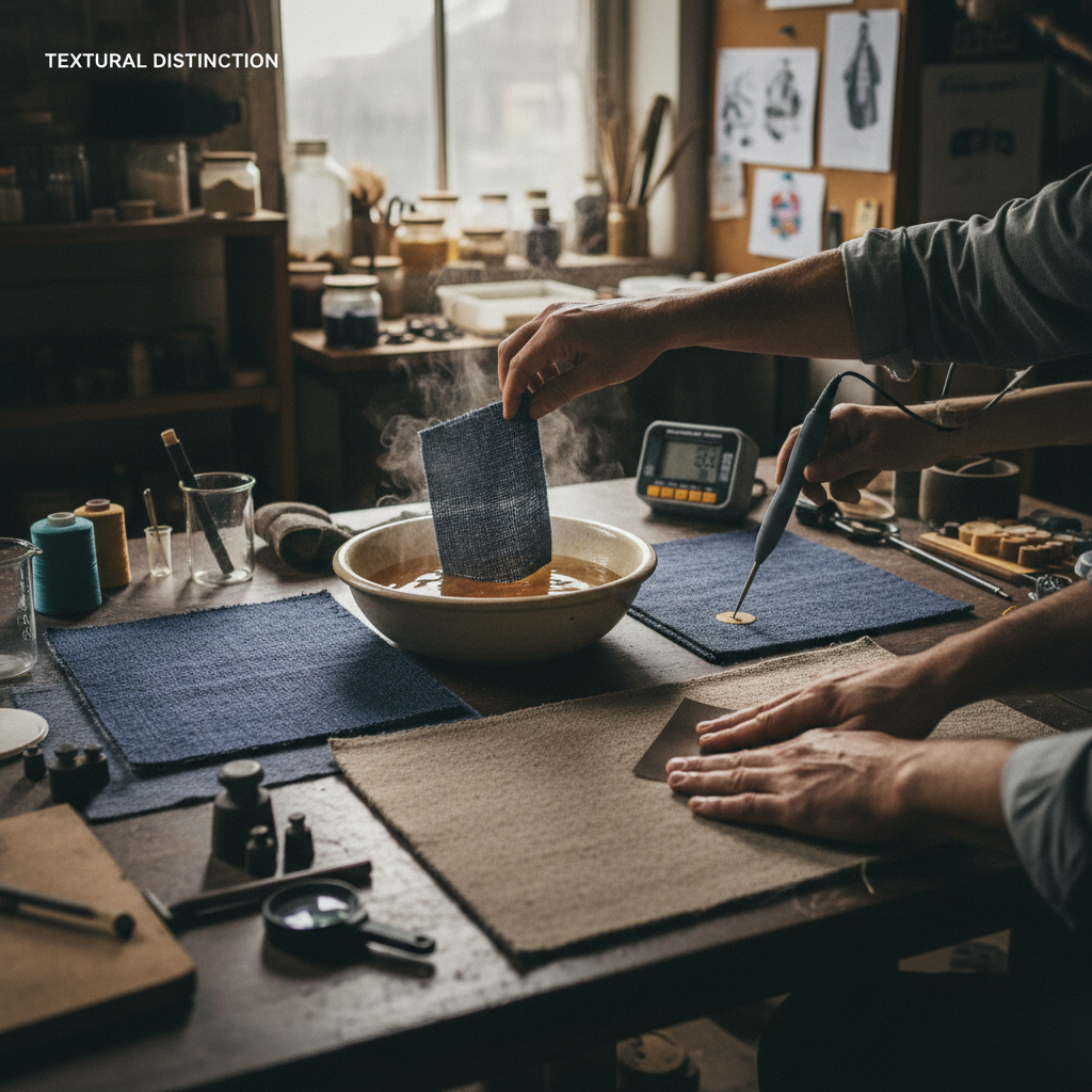 Side by side comparison of eri silk fabric texture and mulberry silk sheen for textile performance evaluation