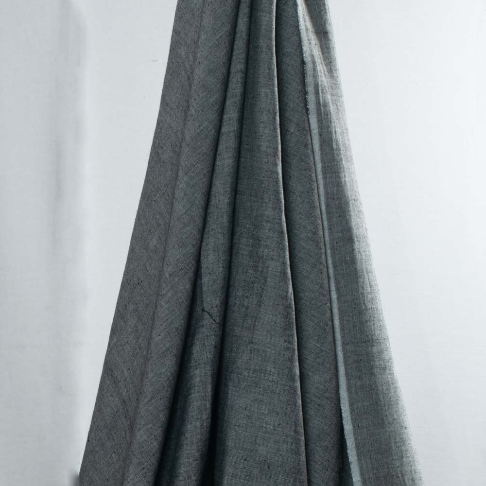 Chambray Grey Khadi Cotton 125 GSM Handwoven Fabric