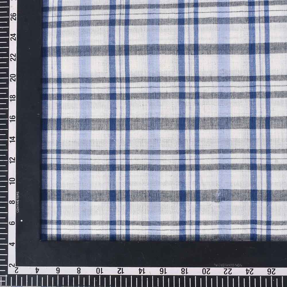 Check Multicolour Pure cotton 89 GSM handwoven fabric