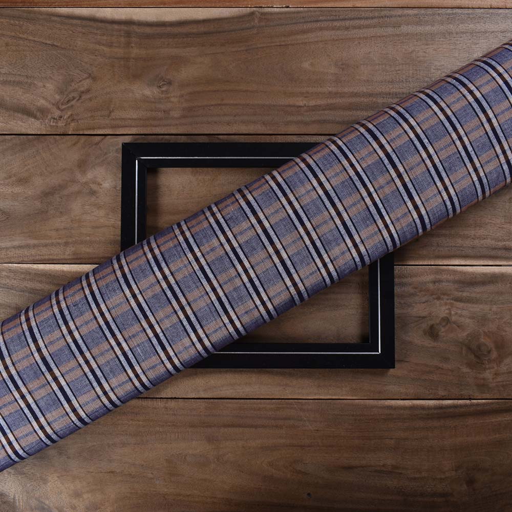 Check Multicolor Pure Cotton 90 GSM Handwoven Fabric