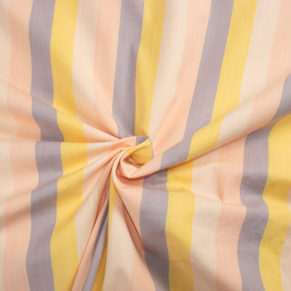 Stripe Multicolour Pure Cotton 126 GSM Handwoven Fabric