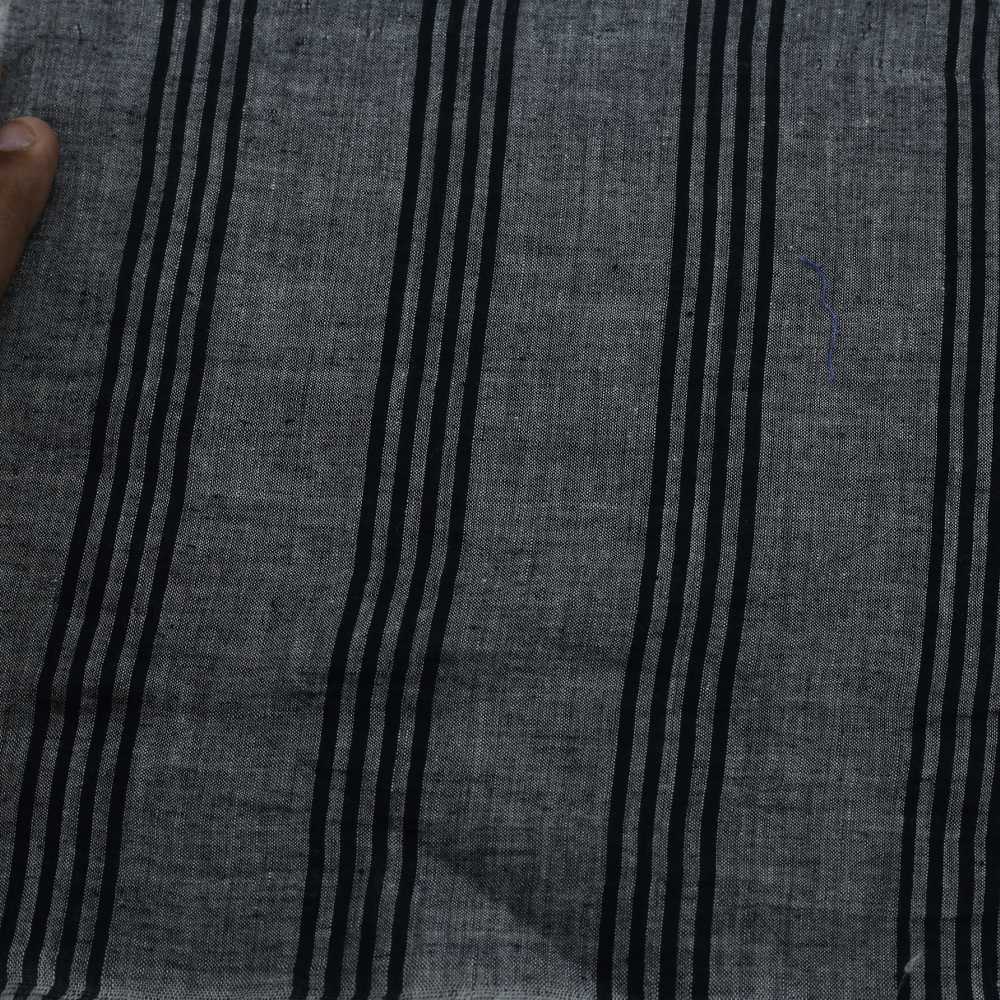 STRIPE BLACK & GREY PURE COTTON 60 GSM HANDWOVEN FABRIC