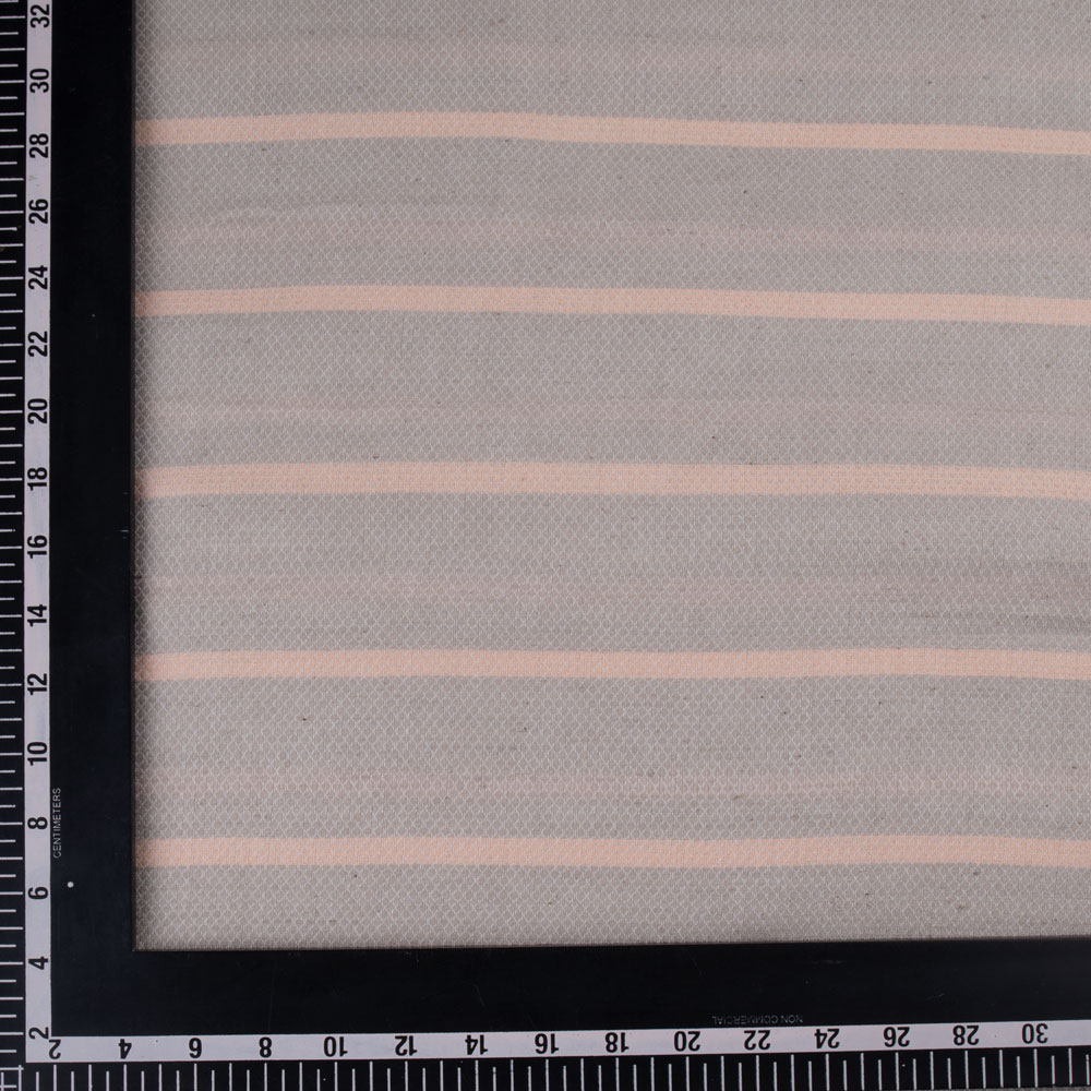STRIPE GREY & BLUSH PINK JACQUARD MERCERISED COTTON 98 GSM FABRIC