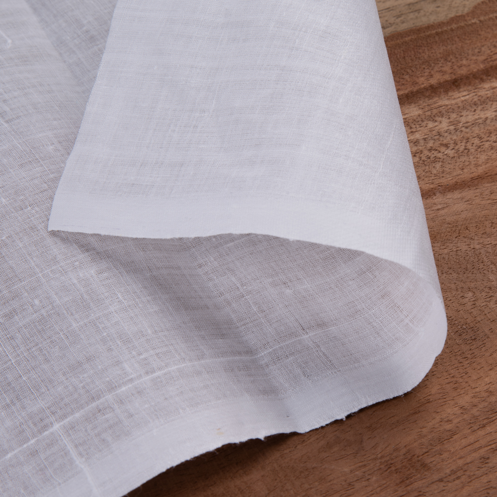 White Khadi Handspun & Handwoven 56 GSM Muslin Fabric - Bleached & Dyeable