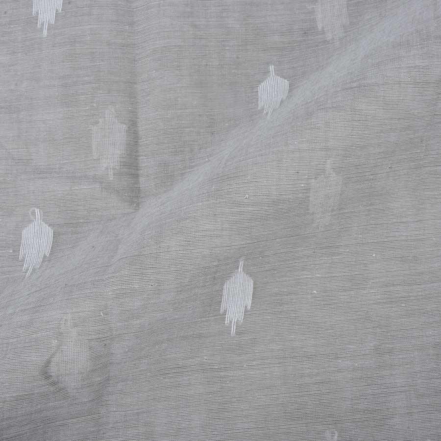 Geometric Light Grey Jamdani Pure Cotton 55 GSM Fabric 150