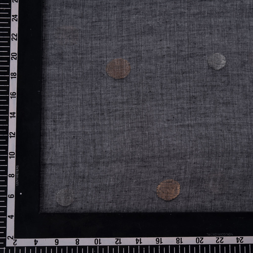 GEOMETRIC GREY JAMDANI PURE COTTON 56 GSM HANDWOVEN FABRIC