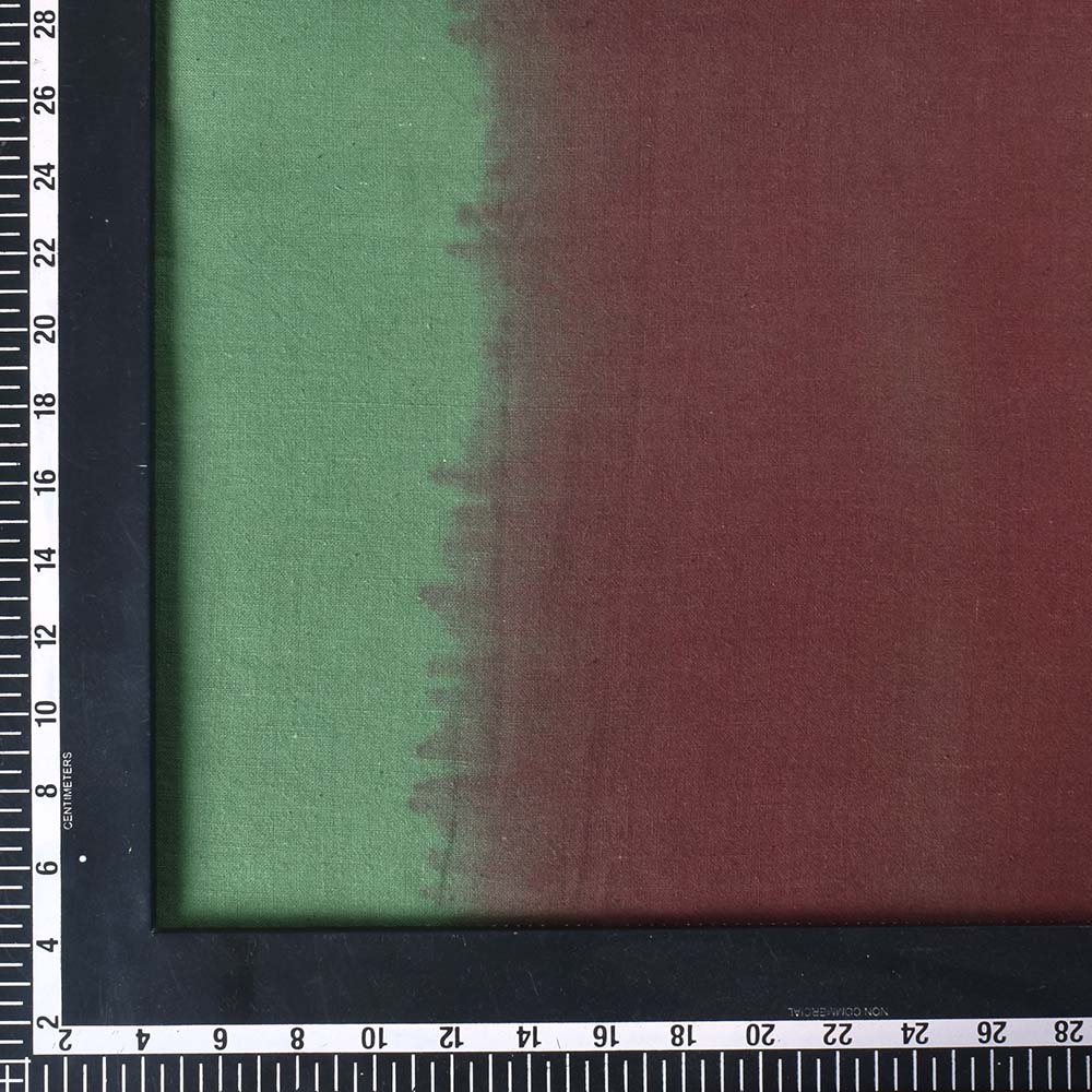 ombré TIE DYE RED GREEN KHADI COTTON 115 GSM HANDWOVEN FABRIC