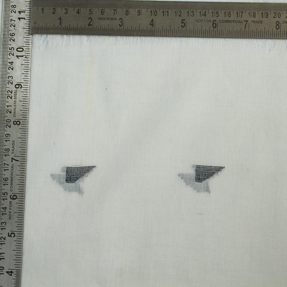 GEOMETRIC WHITE JAMDANI PURE COTTON 55 GSM FABRIC 16