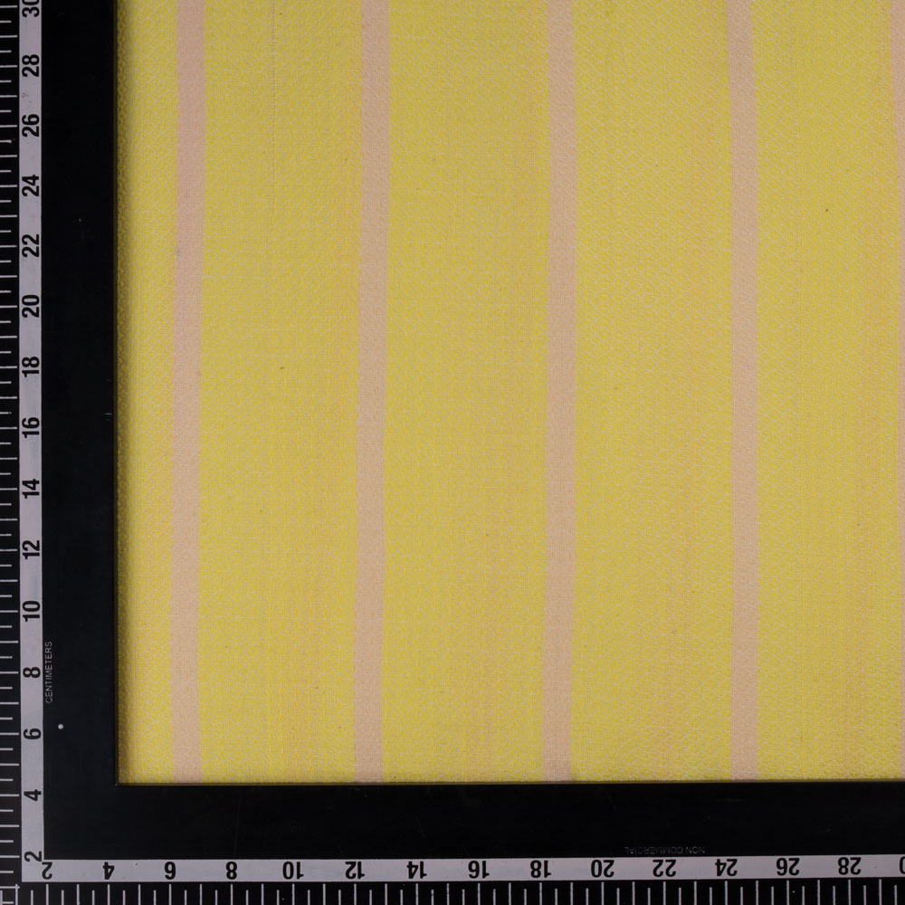 STRIPE YELLOW JACQUARD MERCERISED COTTON 91 GSM FABRIC