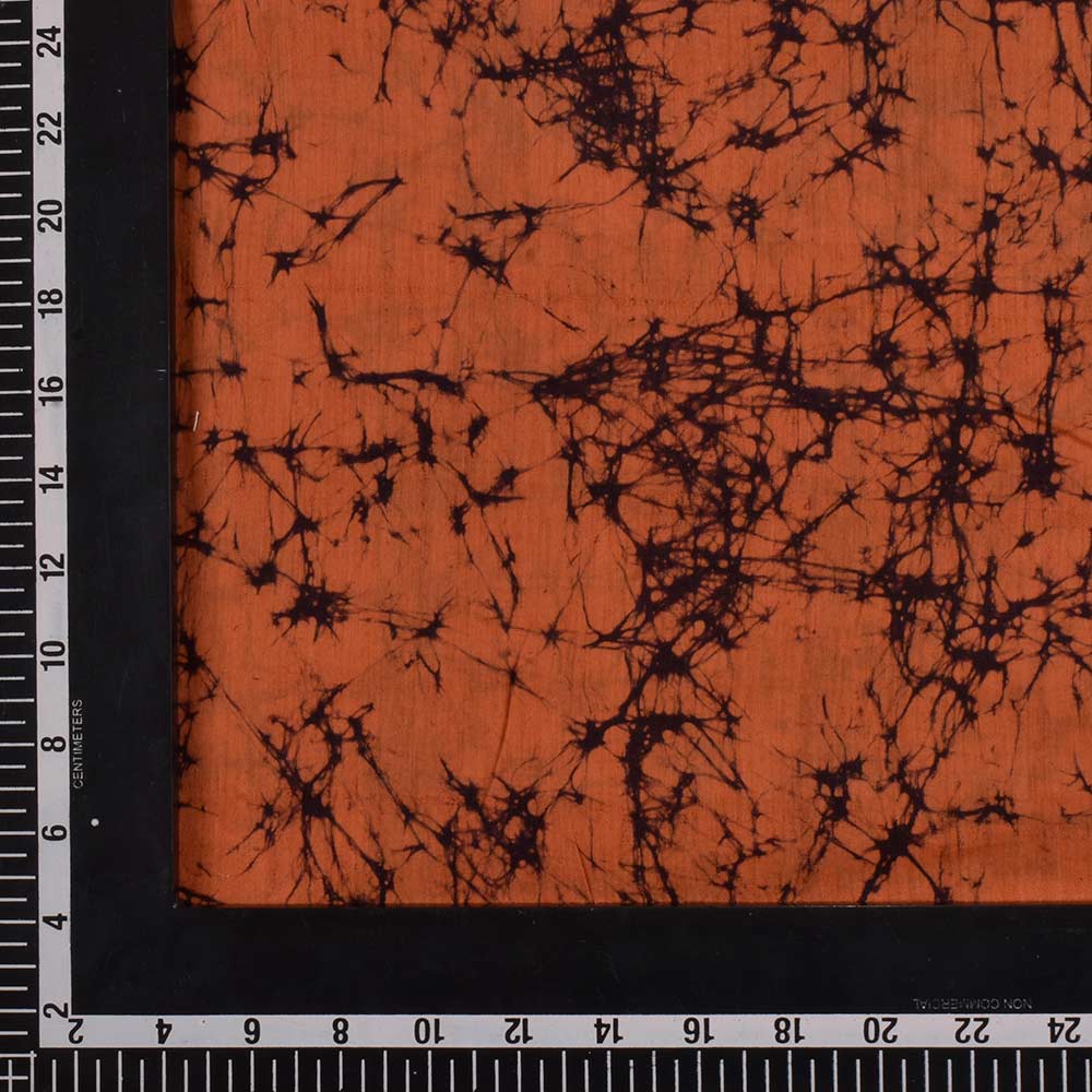 ABSTRACT ORANGE BATIK COTTON MULBERRY SILK BLEND 40 GSM FABRIC