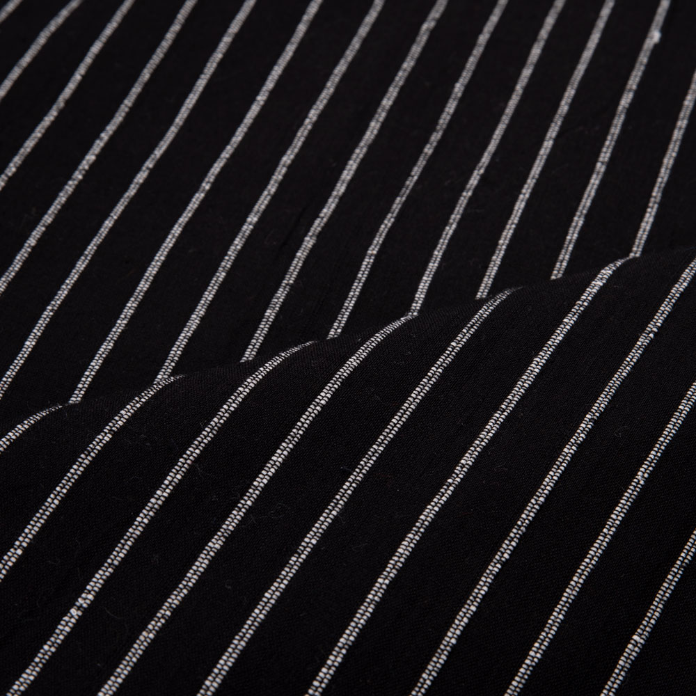 STRIPE BLACK PURE COTTON 119 GSM HANDWOVEN FABRIC