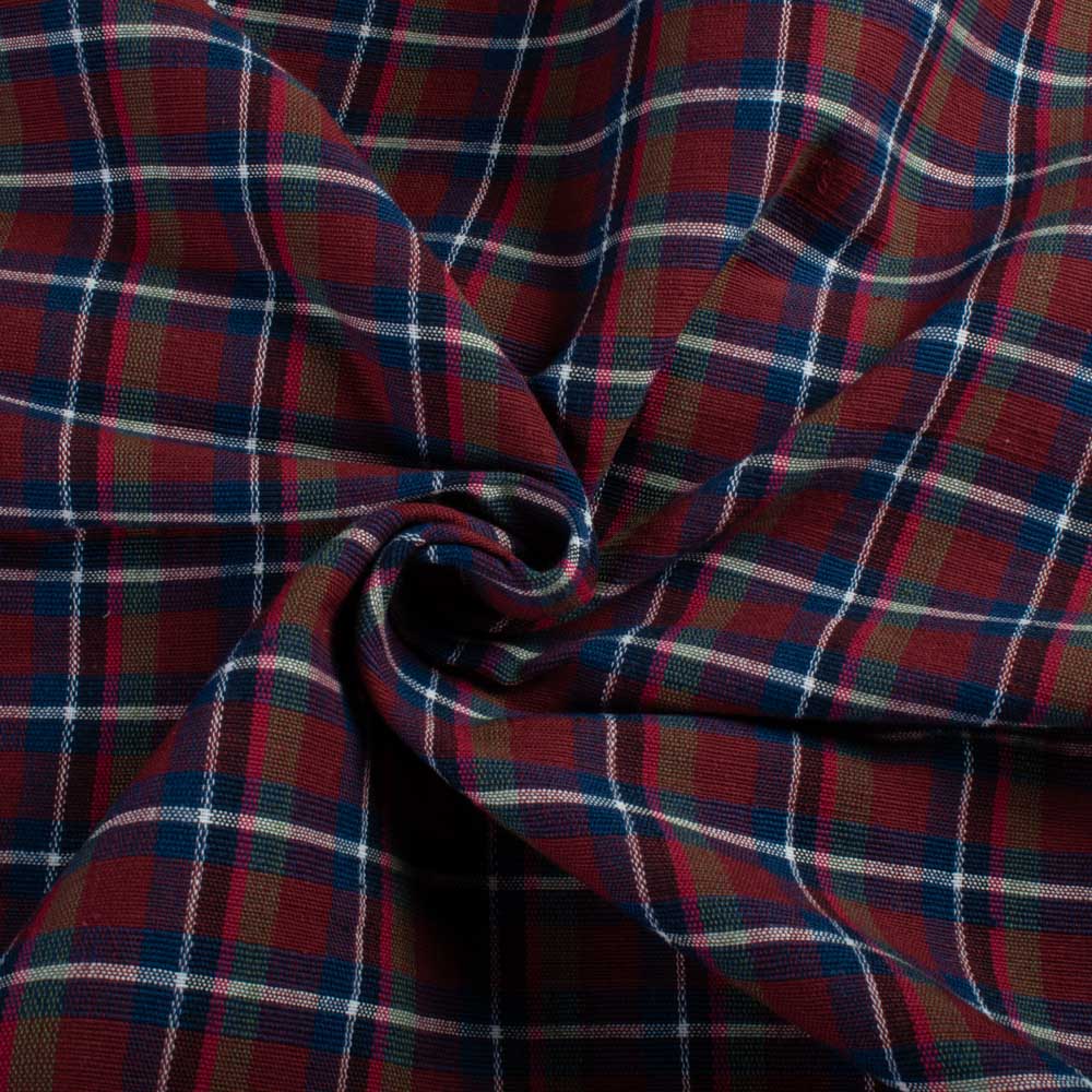 Multicolour Check Cotton & Khadi 200 GSM Handwoven Fabric