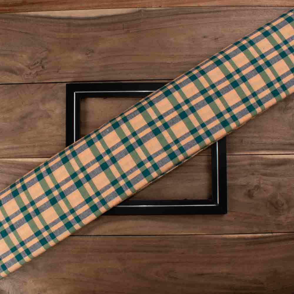 Check Multicolor Pure Cotton 110 GSM Handwoven Fabric 611