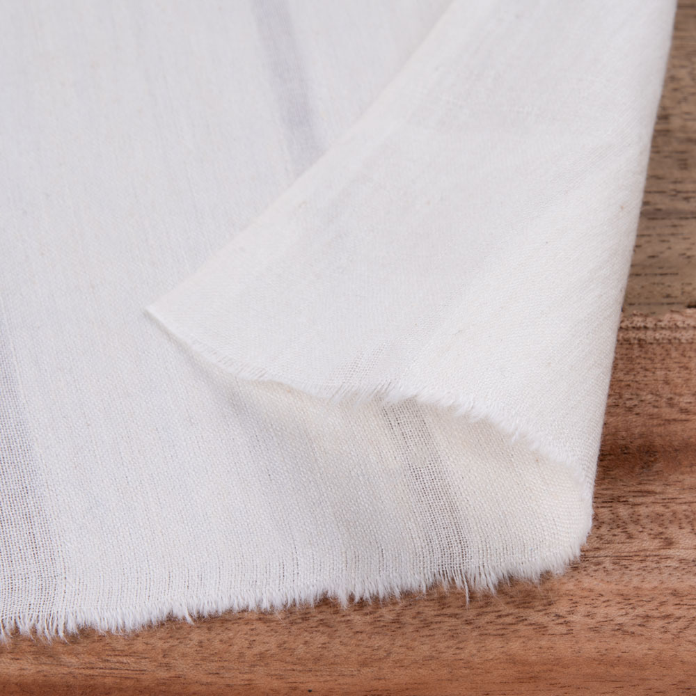 White Stripe Cotton 91 GSM Fabric - Bleached White & Dyeable