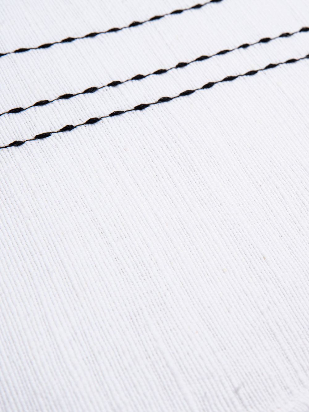 Plain White Embroidered Chawaltaka Handwoven Khadi Placemat