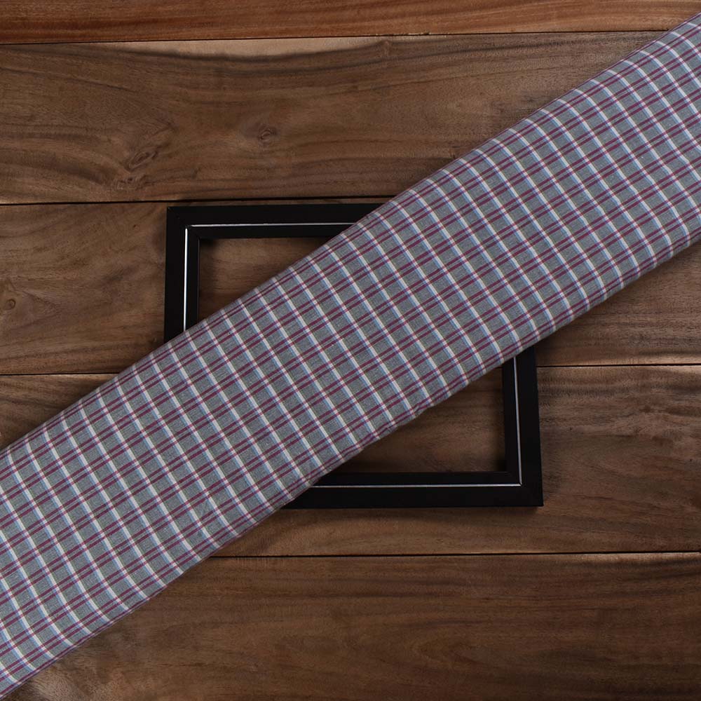 Check Multicolor Pure Cotton 130 GSM Handwoven Fabric