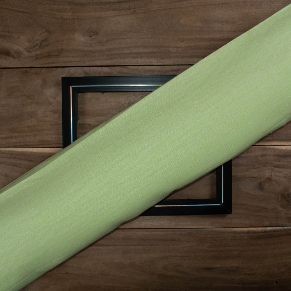 DIAMOND TWILL Green Handwoven Fabric