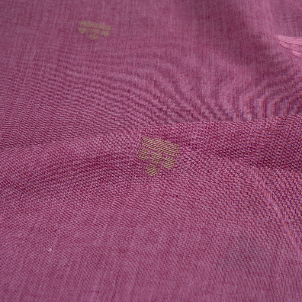GEOMETRIC PLUM JAMDANI PURE COTTON 56 GSM HANDWOVEN FABRIC