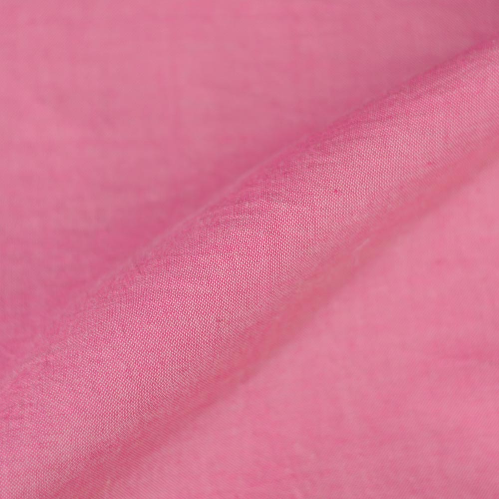 Chambray Pink Pure Cotton 75 GSM Handwoven Fabric