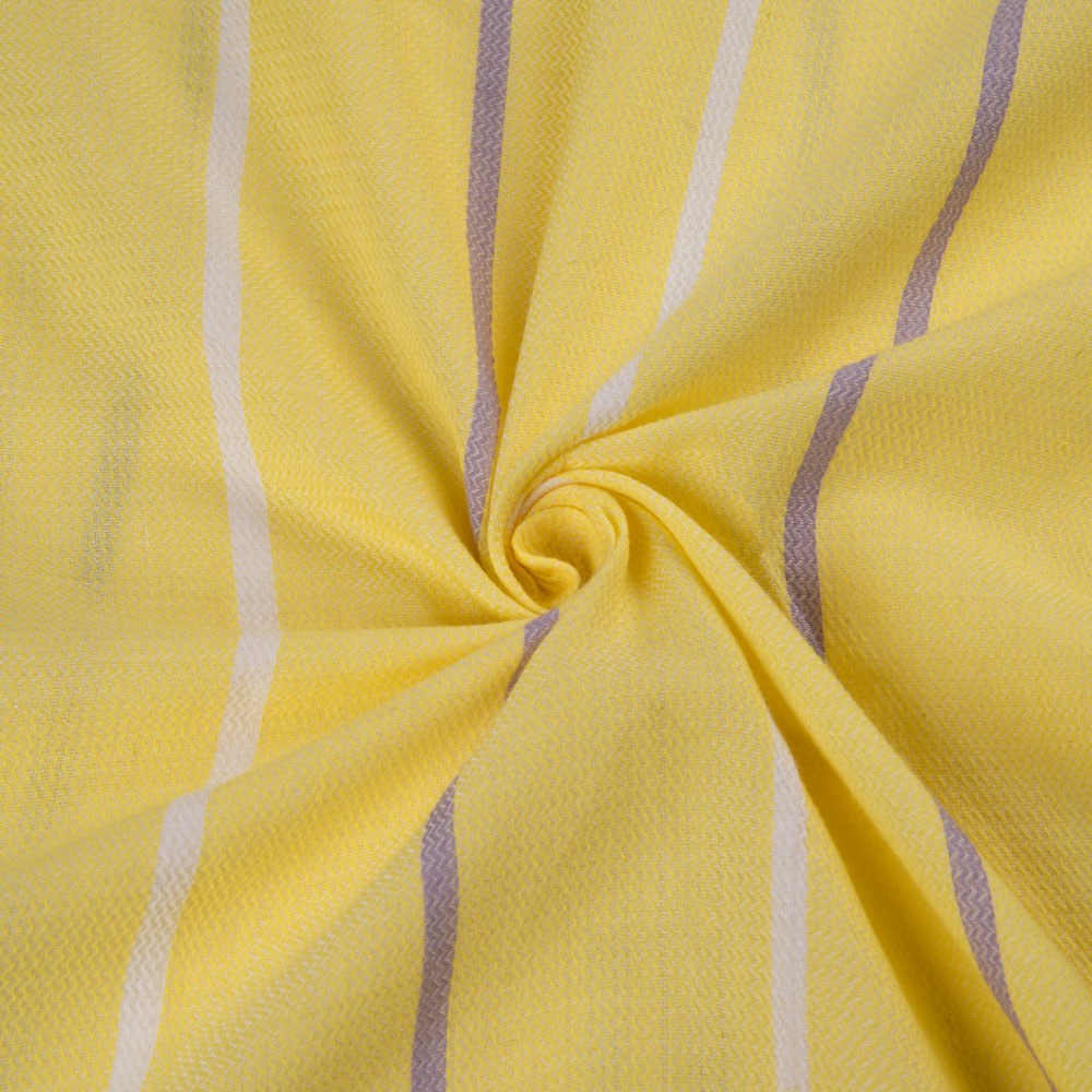 Stripe Yellow Jacquard Mercerised Cotton 103 GSM Fabric