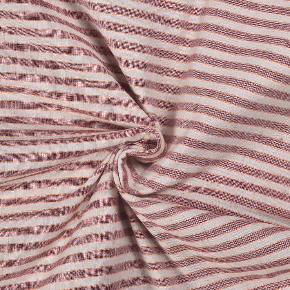 Stripe Brown & Cream Pure Cotton 100 GSM Handwoven Fabric
