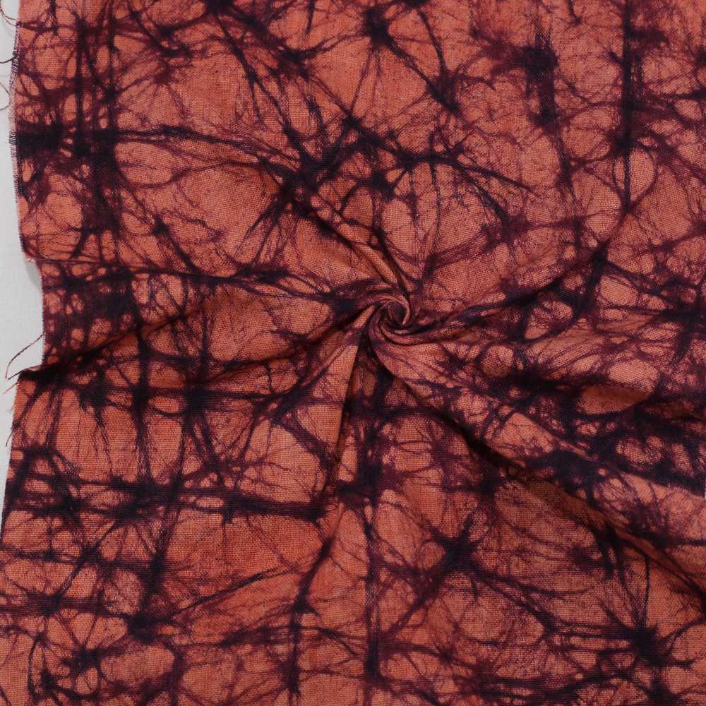 Abstract Brown Batik Cotton 110 GSM Fabric - Hand Printed