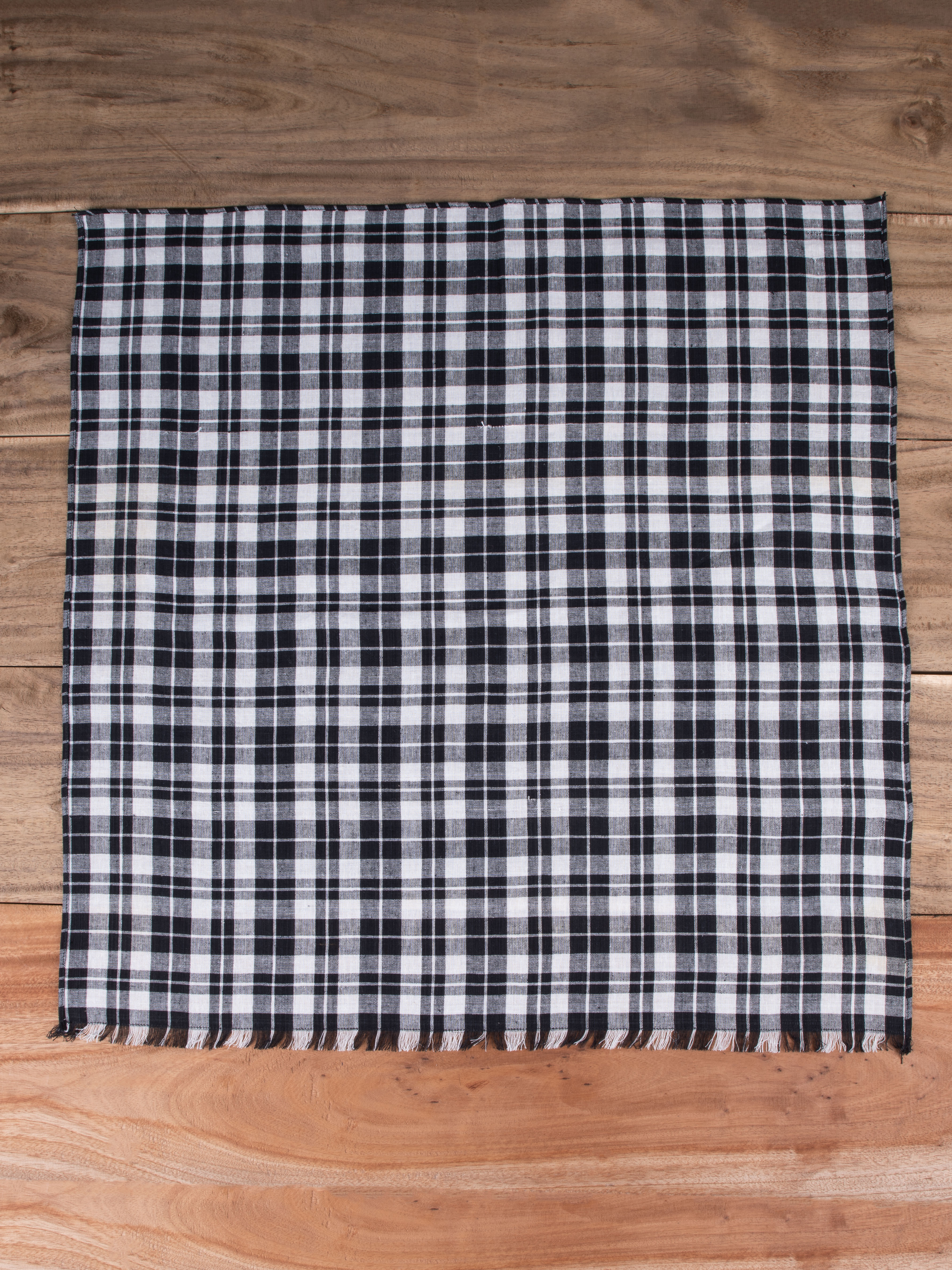 Check Black & White Handwoven Pure Cotton Table Napkin
