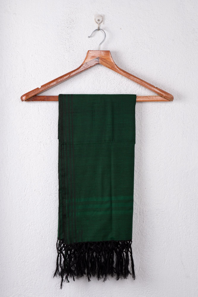 Stripe Green Handwoven Pure Cotton Scarf