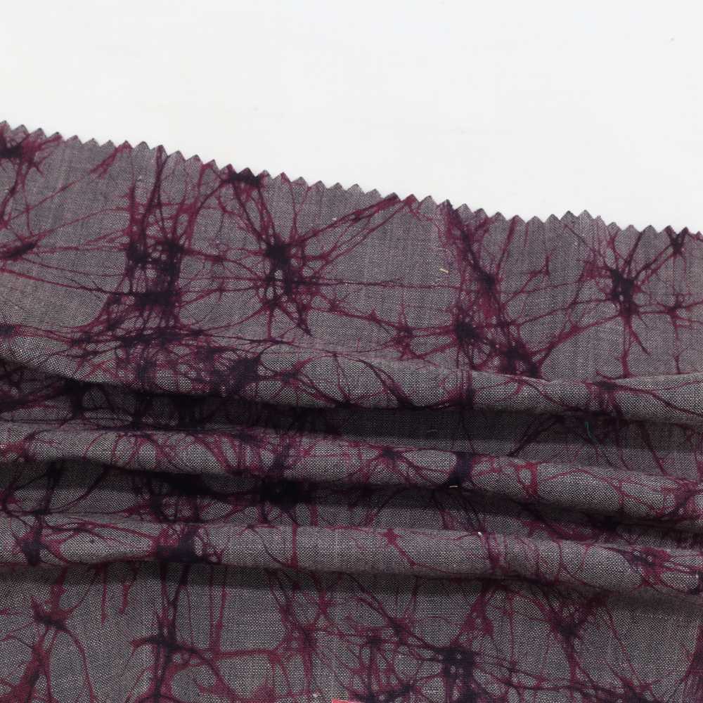 ABSTRACT GREY MAROON BATIK COTTON 95 GSM FABRIC - HAND PRINTED