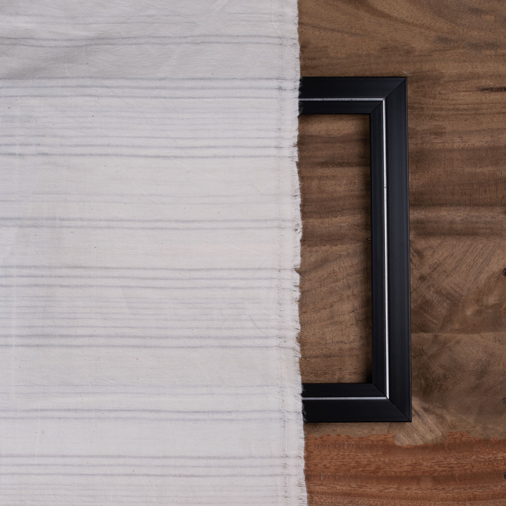 WHITE STRIPE COTTON 111 GSM FABRIC - BLEACHED WHITE & DYEABLE