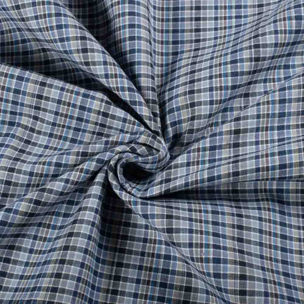 Check Multicolor 100 GSM Pure Cotton Handwoven Fabric 918