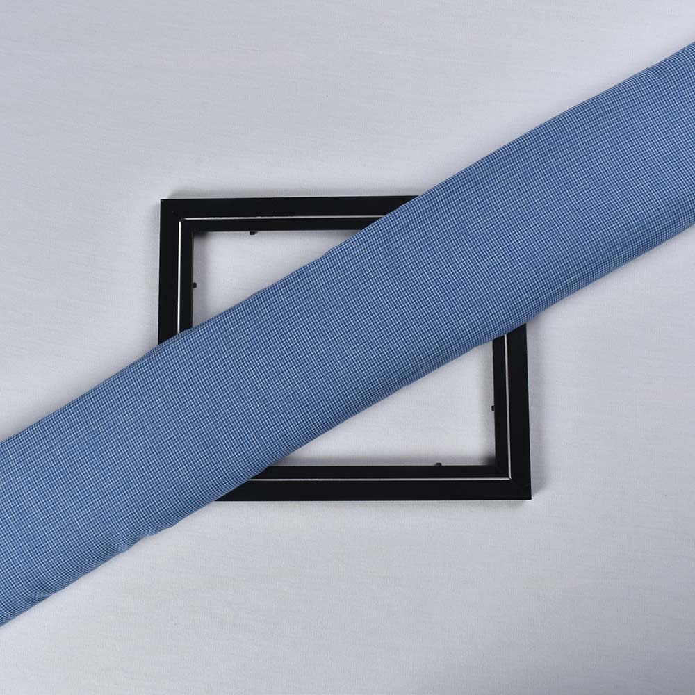 Check Blue White Pure Cotton 50 GSM Handwoven Fabric