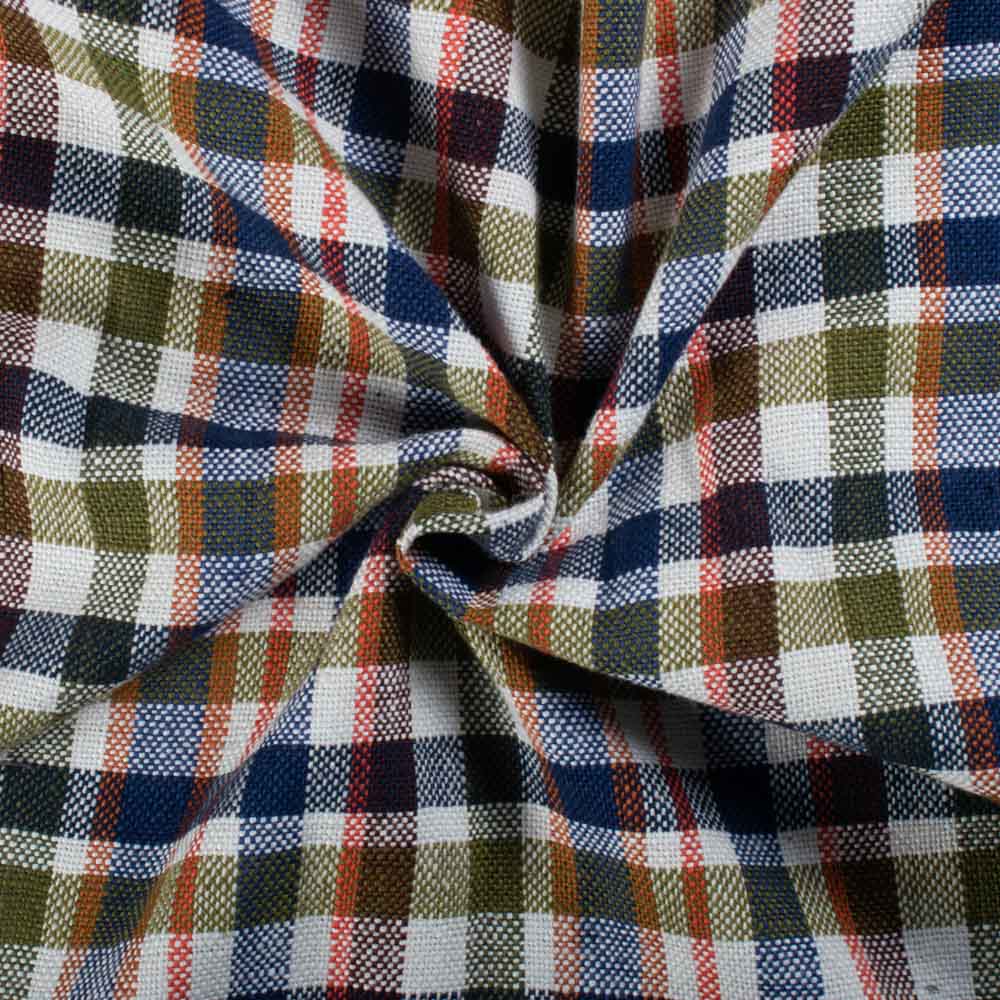 Multicolor Check Pure Khadi 311 GSM Handwoven Fabric 780
