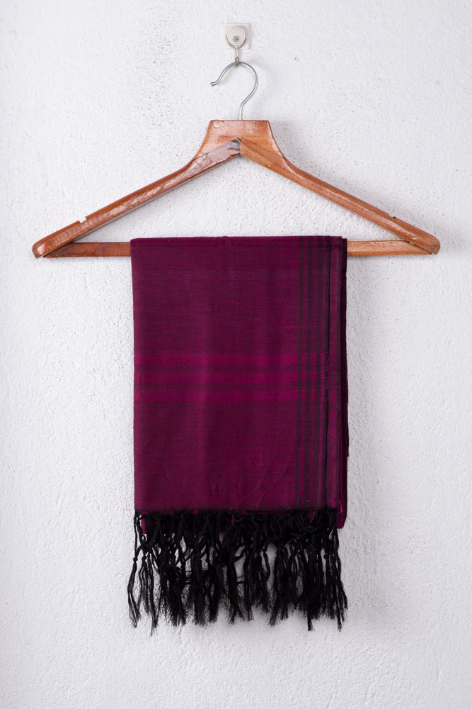 Stripe Purple Handwoven Pure Cotton Scarf