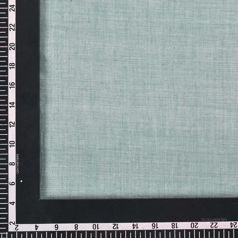 CHAMBRAY TEAL KHADI COTTON 75 GSM HANDWOVEN FABRIC H56