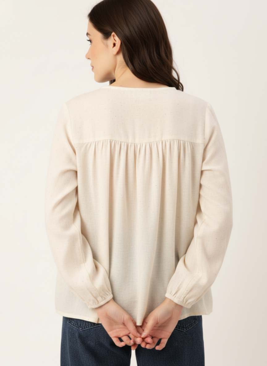 Lose Fit Umpire Line Gathered Top