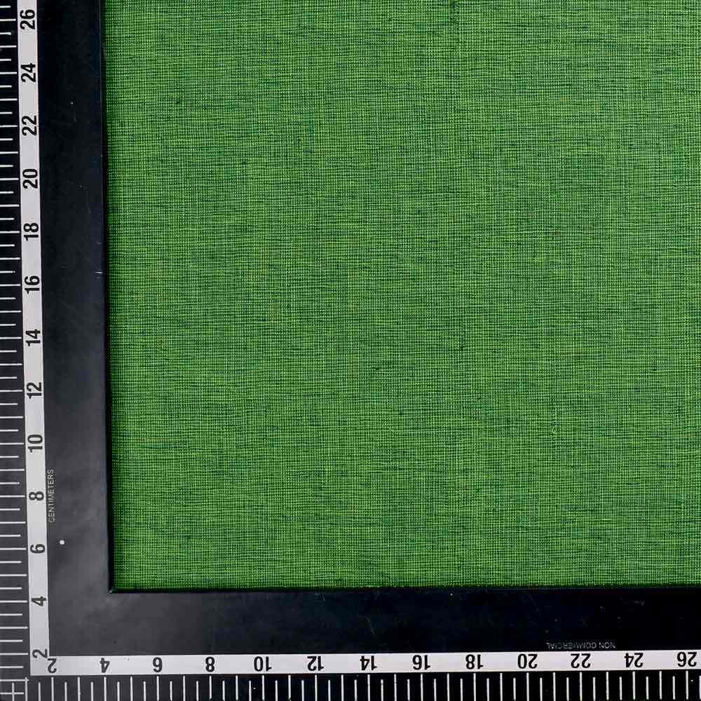 CHAMBRAY GREEN PURE COTTON 110 GSM HANDWOVEN FABRIC