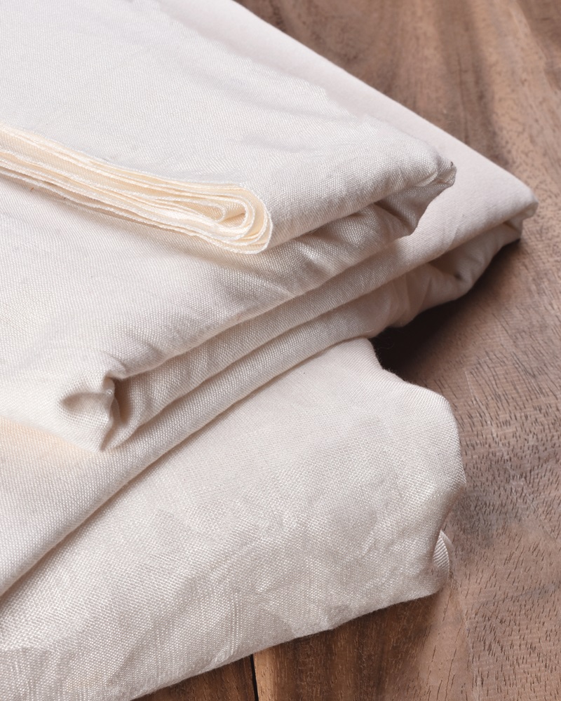 Stripe Dark Blue Linen Cotton Handwoven Fabric