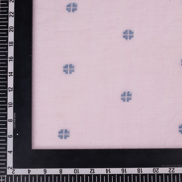 GEOMETRIC LIGHT PINK JAMDANI PURE COTTON 55 GSM FABRIC