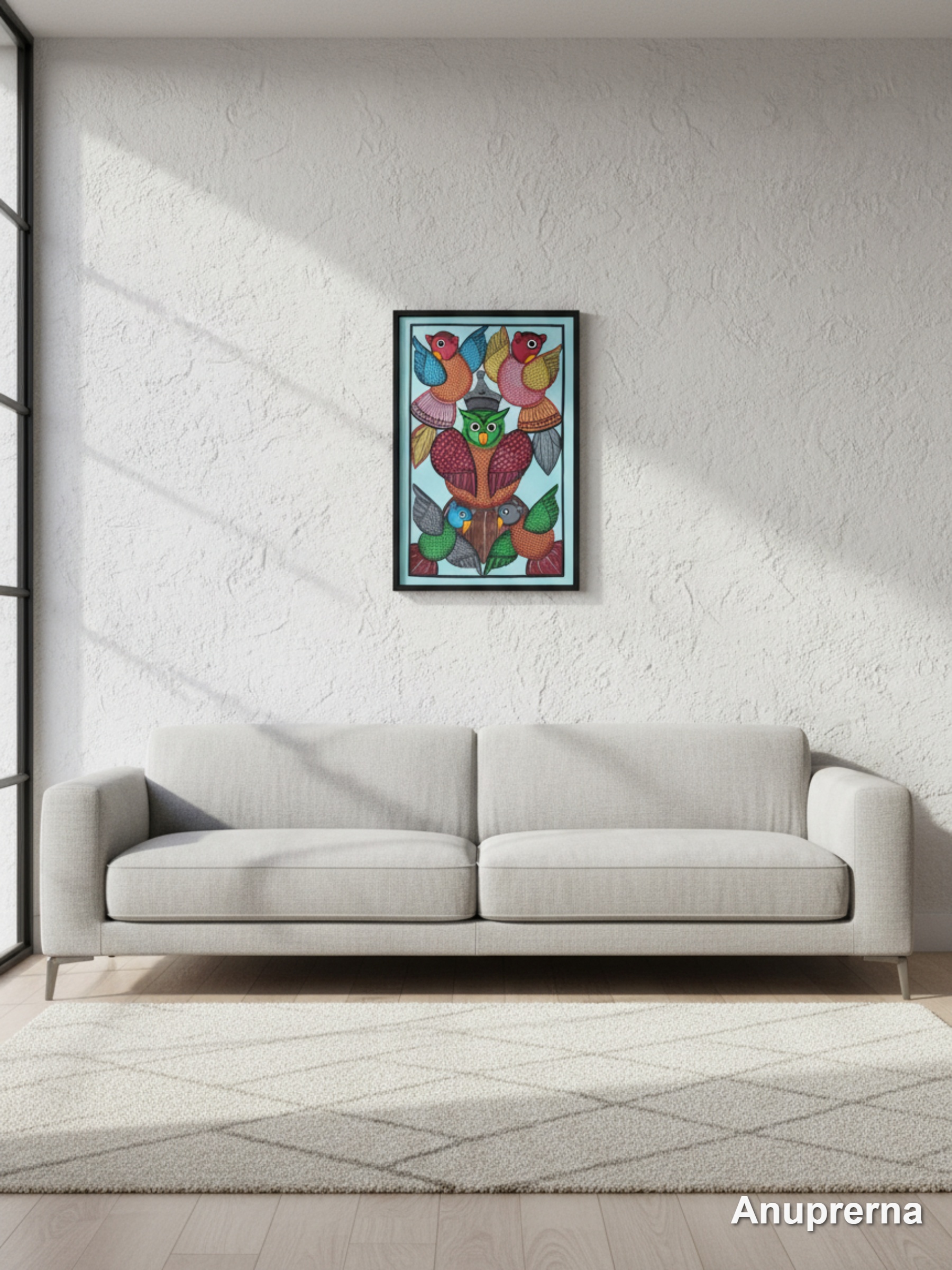 Owls Dance Pattachitra Wall Art Decor