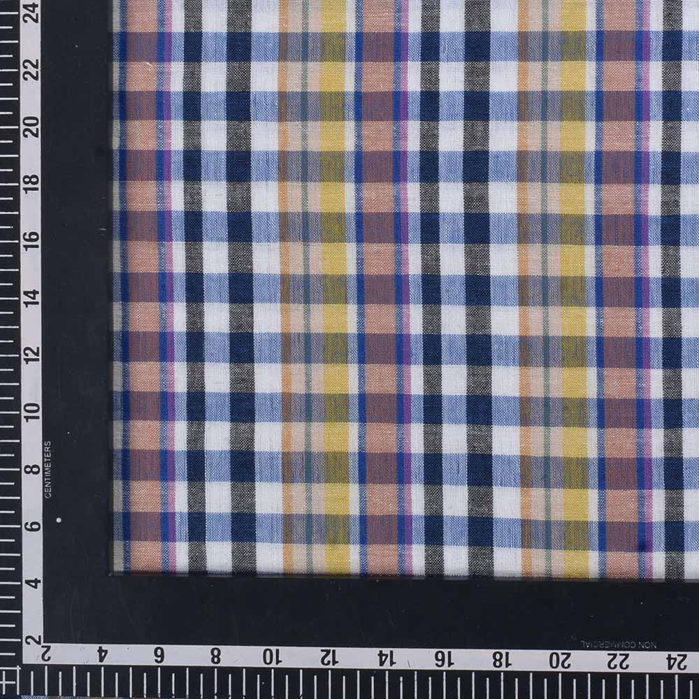 CHECK MULTICOLOR PURE COTTON 95 GSM HANDWOVEN FABRIC