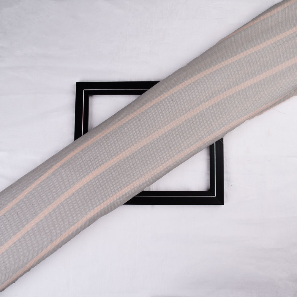 Stripe Grey & Blush Pink Jacquard Mercerised Cotton 98 GSM Fabric
