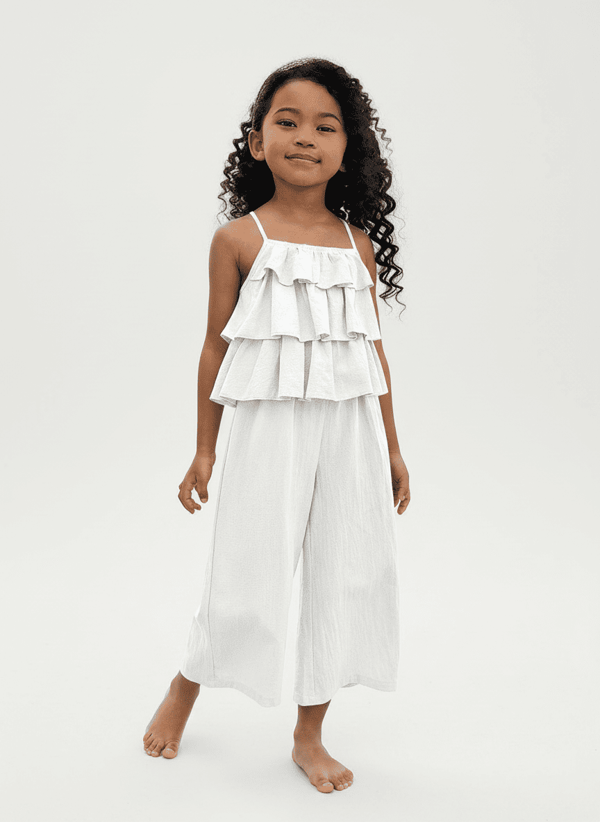 Ruffled Top & Full Pants Co-ord Set