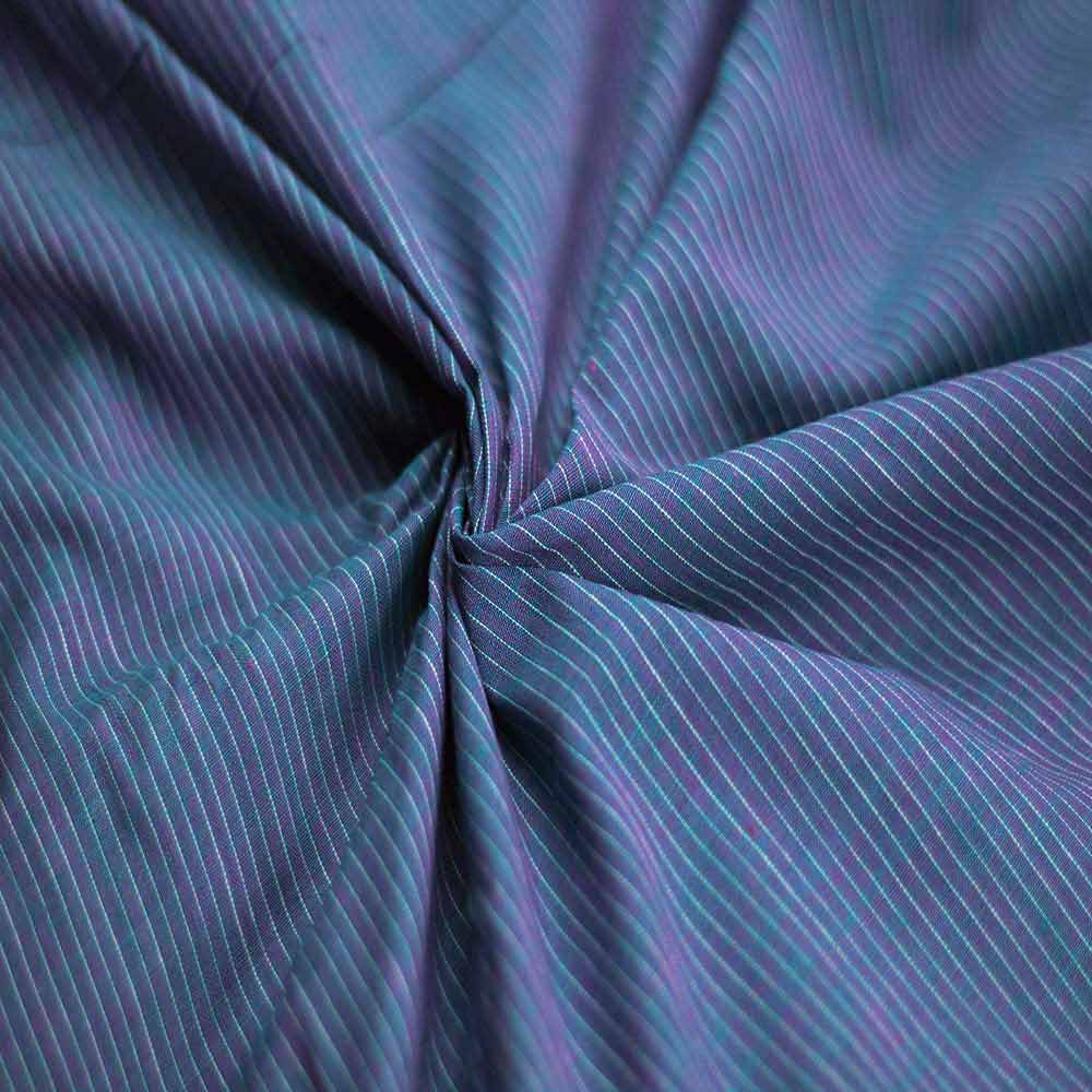Stripe Blue Pure Cotton 65 GSM Handwoven Fabric