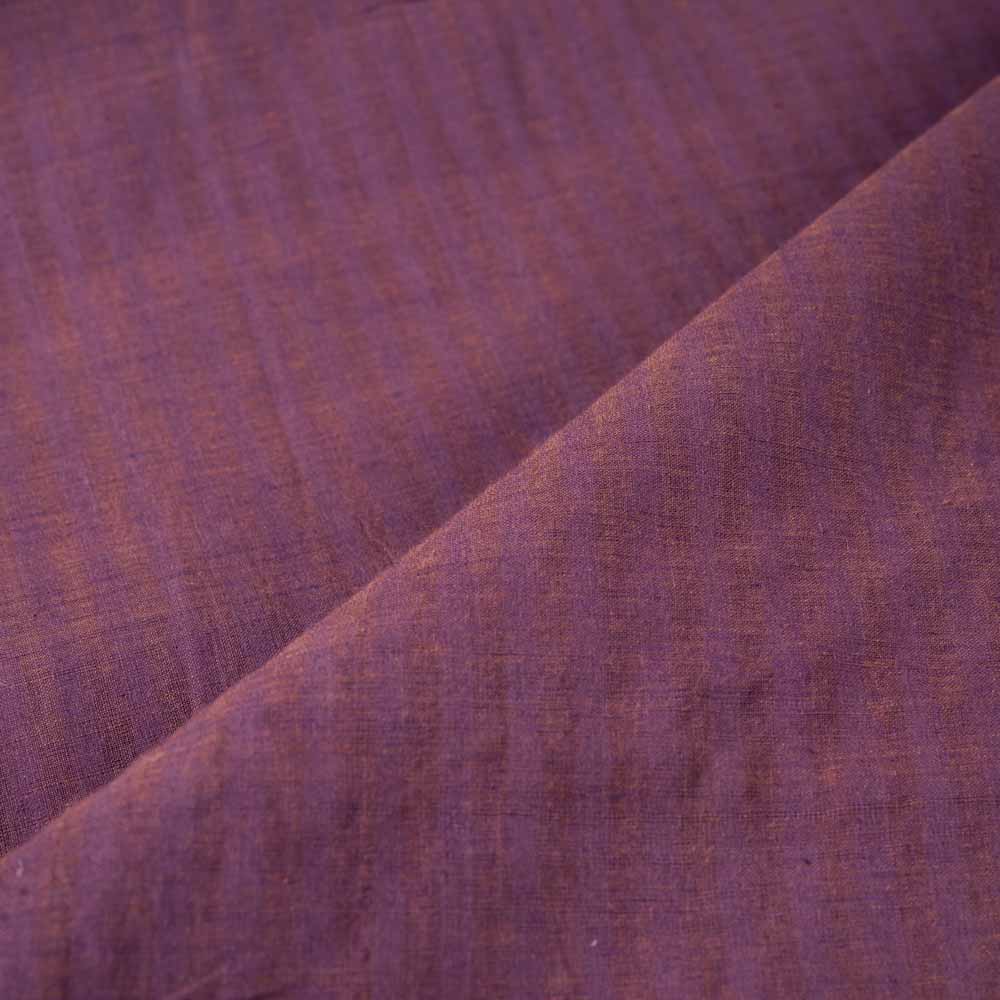 STRIPE PLUM PURE COTTON 91 GSM HANDWOVEN FABRIC