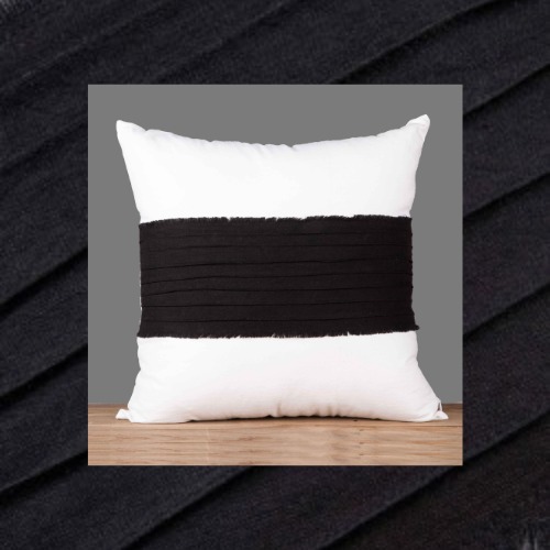 Handwoven Cushion Cover With Tucks