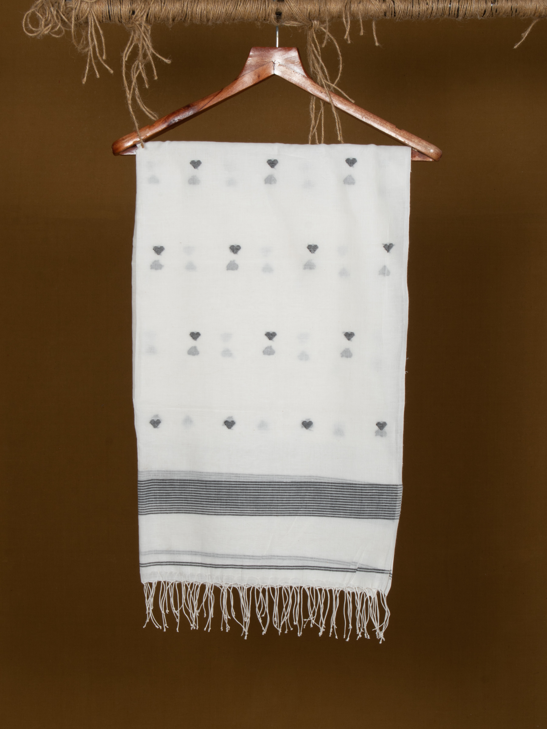 Handwoven White Scarf 92