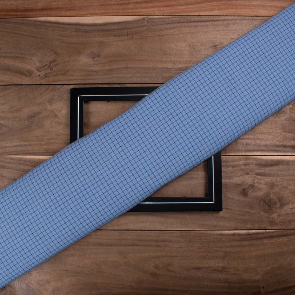 Check Blue Black Pure Cotton 120 GSM Handwoven Fabric 619